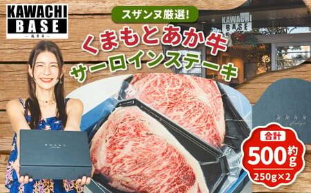 スザンヌ厳選! 「くまもとあか牛」 サーロインステーキ 500g (250g×2個) / あか牛 褐毛和種 和牛 牛肉 お肉 肉 サーロイン ステーキ スザンヌ 九州 熊本県 冷凍