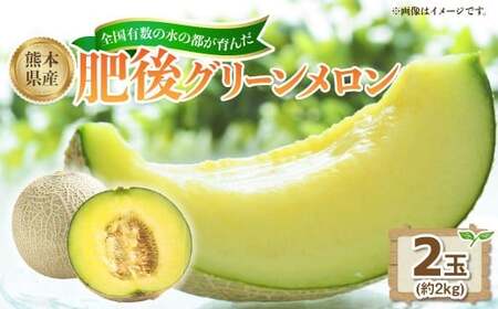 熊本県産肥後グリーンメロン 2玉(約2kg)[2026年5月上旬発送開始] 熊本県産 国産 肥後グリーンメロン 肥後 グリーン メロン おやつ 果物 果実 フルーツ 2kg 2玉