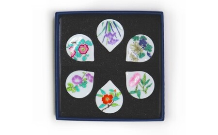 高浜焼 箸置きセット ( 肥後六花 ) 6個 セット 箸置き 箸おき 肥後六花 天草陶石 和食器 ギフト