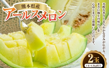 熊本県産 アールスメロン 2玉 熊本県 果物 くだもの フルーツ 熊本県産 国産 メロン ジューシー めろん 【 2026年5月下旬発送開始 】