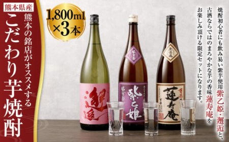 熊本の銘店がオススメする熊本県産酒こだわり芋焼酎 1800ml 3本セット 25度 芋焼酎