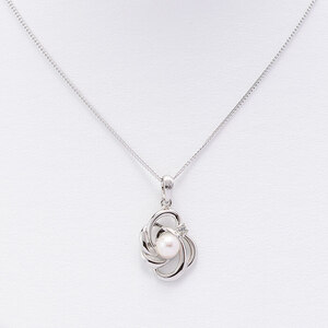 アコヤ真珠 ペンダント (6mm珠・チェーン45cm) 真珠 パール アクセサリー フォーマル パーティー ギフト プレゼント 【opbn013】【オーハタパール】