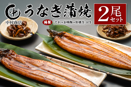 ◆中村商店 うなぎ蒲焼2尾セット 計362g以上 肝焼き付