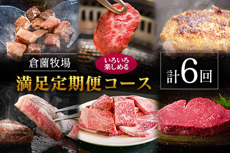 [定期便]宮崎県 倉薗牧場 ヒレステーキなど色々楽しめる満足定期便コース 計6回