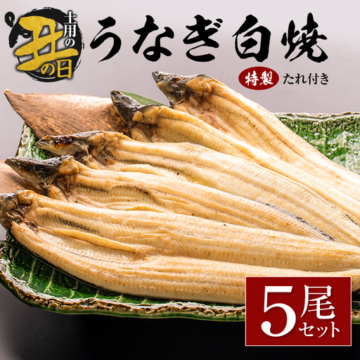 【土用の丑の日】うなぎ白焼5尾セット 計905g以上 中村商店