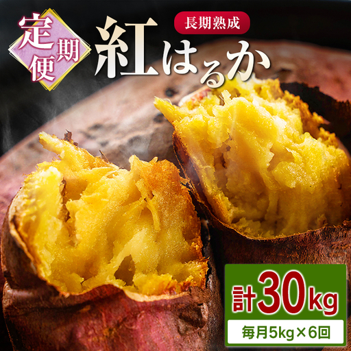 ＜定期便＞6回お届け！長期熟成 紅はるか 計30kg（5kg×6回）宮崎県都城市産 さつまいも サツマイモ