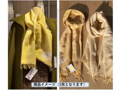 稲沢市特産のイチョウの葉っぱから染めた尾州ウールのファッションマフラー