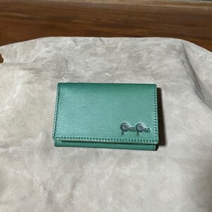 知多牛革の名刺入れ(グリーン)