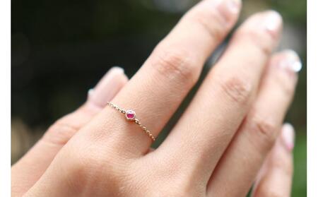 [プレゼント包装付き]K10 誕生石チェーンリング・S