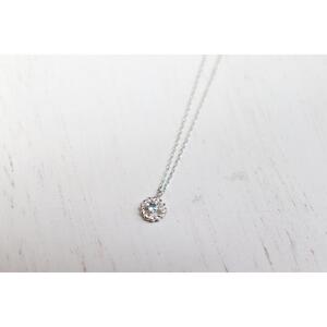 [プレゼント包装付き]誕生石ペンダント(シルバー/枠付)チェーン40cm