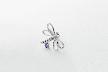 [プレゼント包装付き]とんぼ ピンバッジ(SV /誕生石)