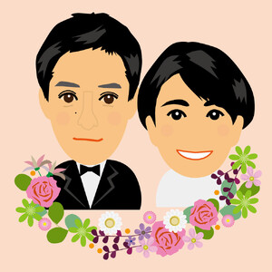デジタル似顔絵アイコン（2人胸から上）