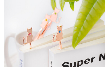 [誕生石ブックマーカー][12月 タンザナイト] 猫しおり 読書 おしゃれ 敬老の日 父の日 ブックマーク 栞 ねこ ギフト