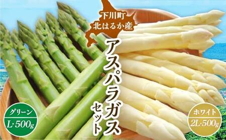 [先行予約]令和8年産 グリーン・ホワイトアスパラセット 1kg(グリーンアスパラ Lサイズ・ホワイトアスパラ 2Lサイズ)野菜 やさい ふるさと 納税 国産 北海道産 北海道 下川町