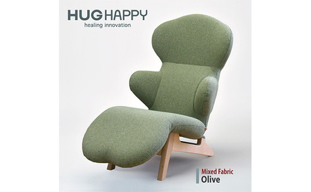 ハグラウンジチェア：オリーブ（オットマン一体型　リクライニングチェア）家具　椅子　ソファ【配達不可：沖縄・離島】