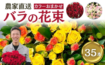 バラ 花束 35本  おまかせ ラッピング有 花 薔薇  生花 愛知県 田原市