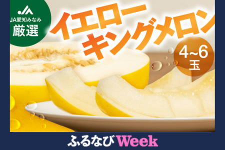 【ふるなびWEEK対象】【先行予約】イエローキングメロン 4～6玉 メロン 