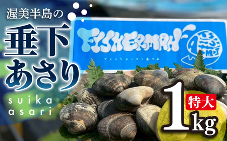 [先行予約]どでかい!垂下あさり 1kg サイズ 特大 あさり ブランドあさり 浅利 ダシ 出汁 味噌汁 国産 アサリ 愛知県 田原市 新鮮 砂抜き 海鮮 魚介類 魚介 貝 人気 パスタ などに