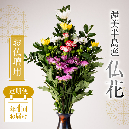 【定期便　年4回】産地直送 《お仏壇用》 仏花 日時指定可 生産額 日本一 田原市 渥美半島 月命日 お彼岸 お盆 年末 鮮度 生花 お花 定期便 お墓まいり