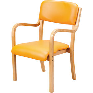 スタッキングチェアー(木製)3脚セットUFC4-NAOR(1.ナチュラル×オレンジ) スタッキング 椅子 収納 家具 愛西市/タック株式会社 [AEAH027-1]