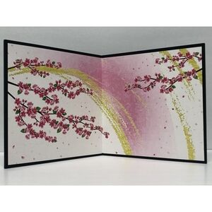 清須市屏風専門店のミニ屏風(桜)_雑貨・日用品 家具・インテリア _