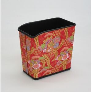 [山田人形店]愛知県北名古屋市 和室にぴったりなおしゃれな西陣織金襴小物入れ 赤地 1個