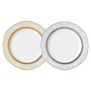 ノリタケ[ハンプシャーゴールド&プラチナ]23cmアクセントプレートペア(色変り)