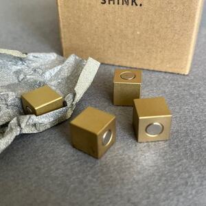 真鍮マグネットキューブ [CUBE] 4個[配送不可地域:沖縄県]