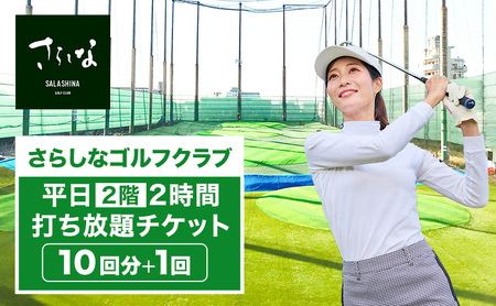 さらしなゴルフクラブ 平日 2階 2時間 打ち放題 チケット 10回分+1回(入場料込) ゴルフ 利用券 打ちっぱなし 練習 スポーツ トレーニング 練習場 送料無料 愛知県 蟹江町