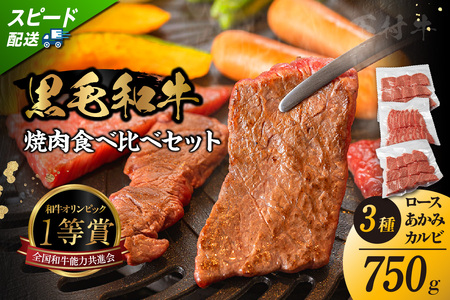 東浦町産黒毛和牛「下村牛」焼肉3種食べ比べセット 計750g(ロース・カルビ・あかみ 各250g)│焼肉 黒毛和牛 和牛 セット お肉 肉 バーベキュー 高級 カルビ かるび ロース 赤身 あかみ 下村牛 愛知県 東浦町