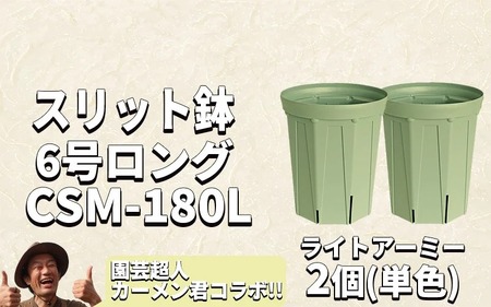 スリット鉢 2個 6号 ライトアーミー 植木鉢 植物 果樹 野菜 観賞用 園芸 ガーデニング 花 カーメン君 兼弥産業 愛知県 南知多町