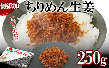 ちりめん 生姜 250g 冷凍 無添加 しらす 佃煮 しらす ごはん 米 おつまみ しらす しらすごはん