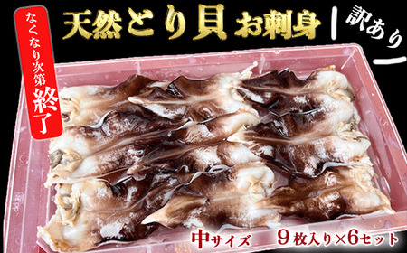 訳あり とり貝 お刺身 中9枚 6セット 下処理済 冷凍 刺身 天然 魚介 貝 セット 海鮮 天然 ふるさと納税 簡単 おかず 新鮮 カイ 魚介類 魚貝類 トリ貝 ご飯のお供 肴 つまみ ふるさと納税かい おさしみ 贈答 プレゼント ギフト おつまみ 贈答用 高級 トリガイ 晩酌 さしみ 魚 海産物 刺し身 炙り 焼き 岬だより 人気 おすすめ 愛知県 南知多町