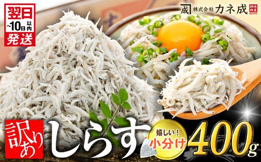 訳あり 釜揚げ しらす 400g (200g×2袋) 小分け 減塩 無添加 無着色 冷凍 愛知県 南知多町 ご飯 ごはん 丼 料理 国産 カネ成 シラス 人気 おすすめ シラス しらす ごはん shirasu sirasu SIRASU 人気