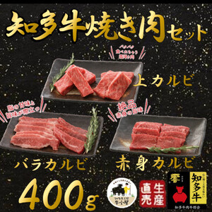 生産直売]知多牛 響 焼肉セット 上カルビ、バラカルビ、赤身カルビなど合わせて400g(冷凍) [配送不可地域:離島]