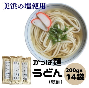 かっぱ麺 うどん 1箱14袋入り ≪ウドン 饂飩 美浜の塩 愛知県 特産品≫◆