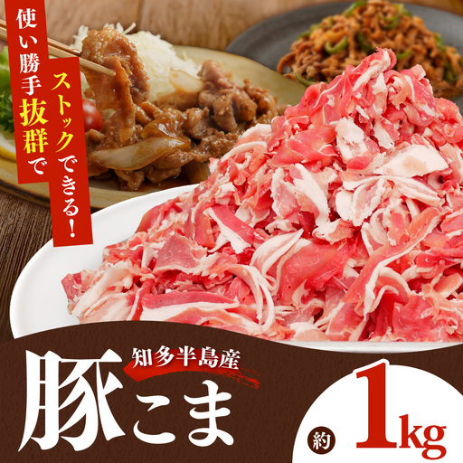 国産豚肉 小分け 小間 切り落とし1kg (500g×2パック) ※北海道・沖縄・離島への配送不可