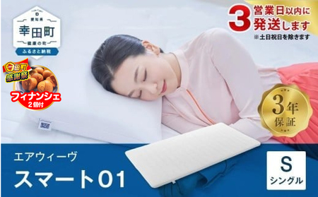 【期間限定 幸田町大感謝祭】【3営業日以内に発送】エアウィーヴ 洗えるマットレス スマート01 (シングル サイズ) 