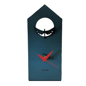 GRAVIRoN Bird Clock ハト 黒皮鉄(置き時計)195×85×92mm 390g