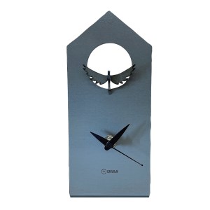 GRAVIRoN Bird Clock ハト 酸洗鉄(置き時計)195×85×92mm 390g 時計