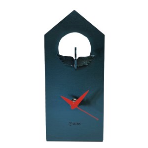 GRAVIRoN Bird Clock オカメインコ 黒皮鉄(置き時計)195×85×92mm 390g