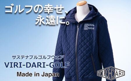 再生ポリエステル使用 サステナブル・ゴルフウェア・ブランド VIRI DARI ( ヴィリダリ ) GOLF のウェア メンズキルトジップアップフード ネイビーL[ゴルフ GOLF VIRIDARI ヴィリダリ ブランド おしゃれ サステナブル 吸水 速乾 UV ケア 着心地 デザイン おすすめ 四日市 四日市市 三重県 贈り物 プレゼント スポーツ アパレル]