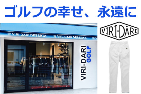 再生ポリエステル使用 サステナブル・ゴルフウェア・ブランド VIRI-DARI (ヴィリダリ) GOLFのパンツ 吸水・速乾・UVケア レディースL(ホワイト)