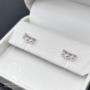 1891 PT900ダイヤモンド0.08ct アコヤ真珠ピアス3.5mmUP 真珠 ネックレス ペンダント アコヤ真珠 アコヤ貝 伊勢志摩 冠婚葬祭 結婚式 入学式 ギフト 贈り物 アクセサリー ジュエリー パール