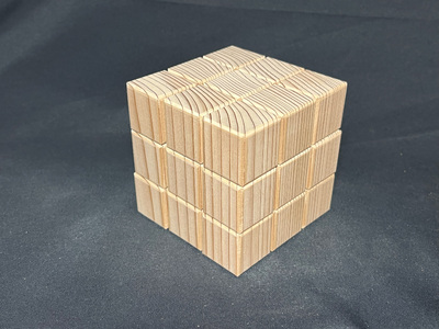 1910 木目合わせ立体パズル　杉27P 木目 自然素材 SDGｓ 知育 玩具 集中力 脳トレ パズル キューブ 唯一無二 ひのき 杉 木材 無添加