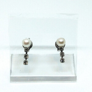 1999 真珠ピアス・スリービーズ(淡水本真珠・ボタン) 淡水真珠 贈り物 かわいいアクセサリー カジュアル オシャレ クリスマスプレゼント