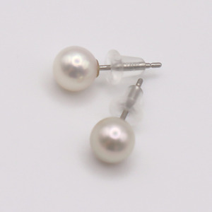 2034 Pt900 あこや本真珠6.5〜7.0㎜ スタッドピアス