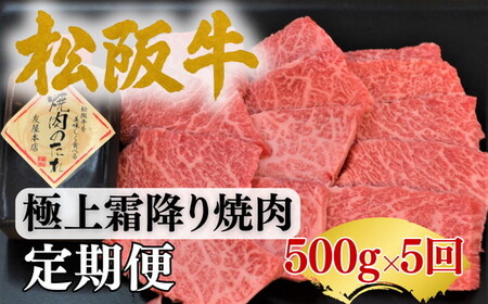[002253]松阪牛定期便 全5回お届け!松阪牛極上霜降り焼肉用