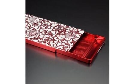 名刺ケース ジュラルミン削り出し[アラベスク]RED