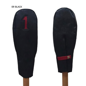 木の庄帆布 公式 ドライバーヘッドカバー 国産レザー1枚仕立1W KinoshoTRANSIT K-KHG-W-DW01M-(C/#09 ブラック / レッド) ゴルフ ヘッドカバー ドライバー 国産 レザー